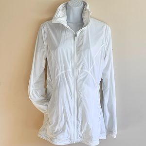 Lululemon White Lined Windbreaker Jacket